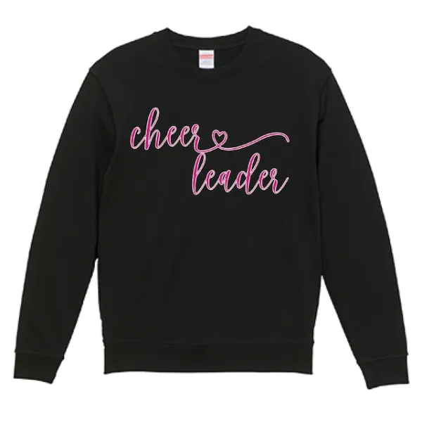 cheerleader script クルーネックスウェット(black)